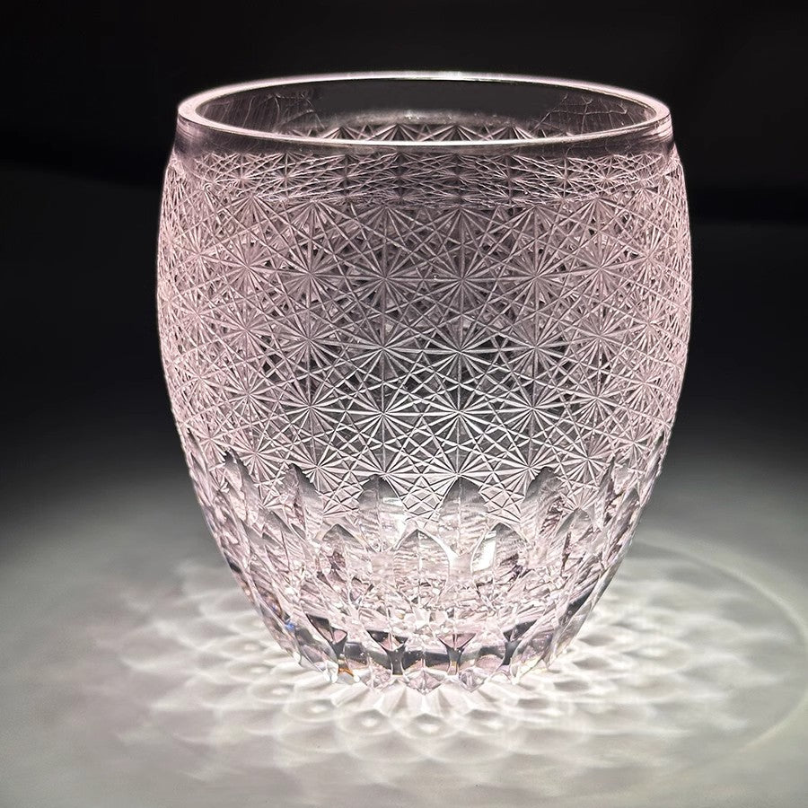 Pink Baby's Breath Whiskey Glass