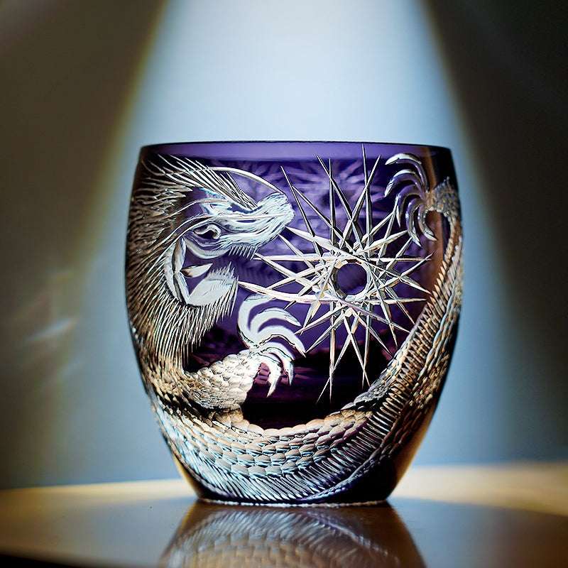 Edo Kiriko Majestic Dragon Hand-Cut Whisky Glass