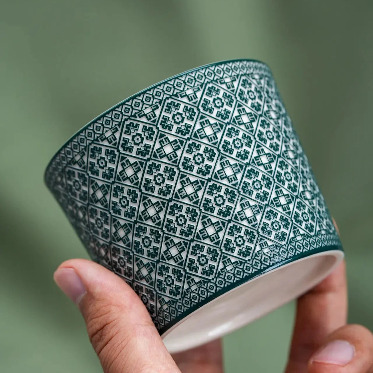 ClayWhispers | Handcrafted Geometric Ceramic Coffee Cup (220ml)