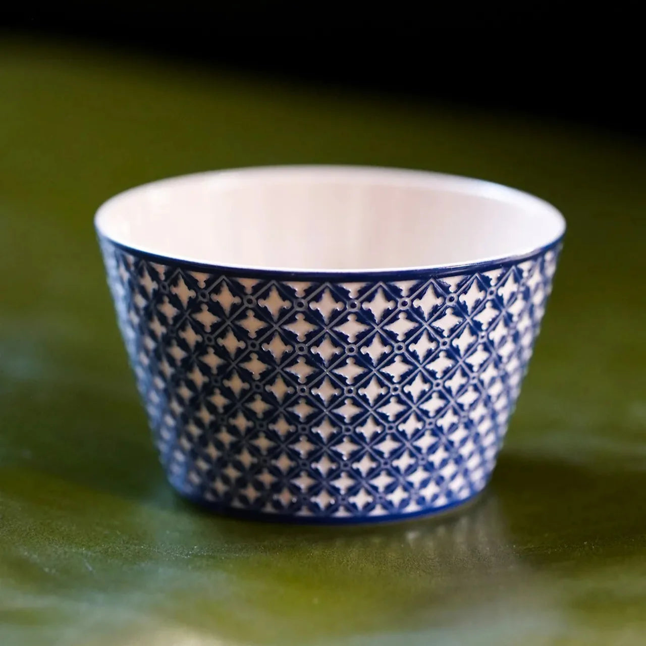 Qiyuan Handcrafted Underglaze Carved Peony Porcelain Cup – 110ml