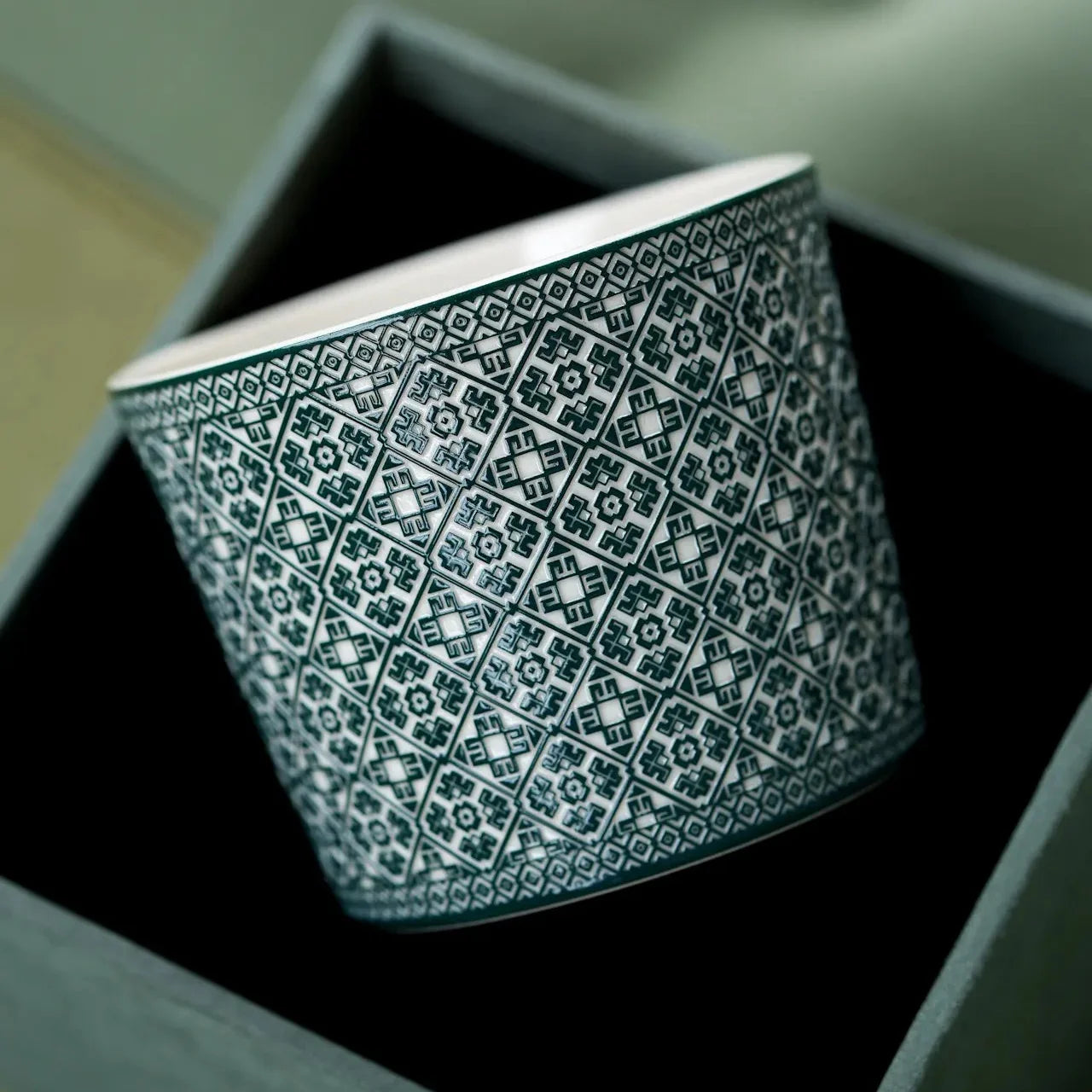 ClayWhispers | Handcrafted Geometric Ceramic Coffee Cup (220ml)