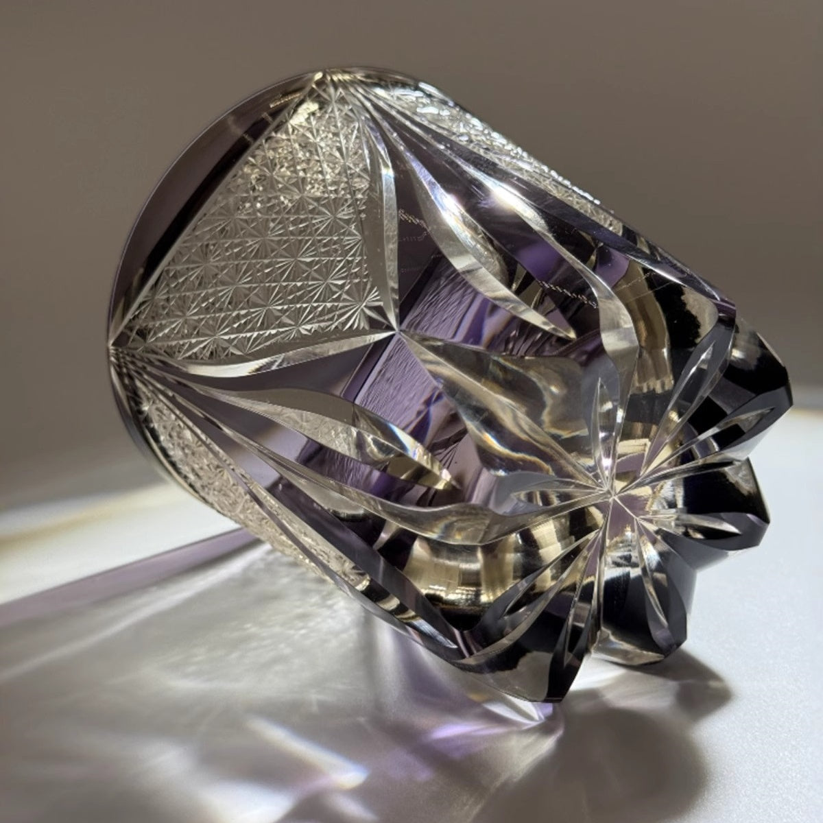 Edo Kiriko Whiskey Glass-Purple Ice