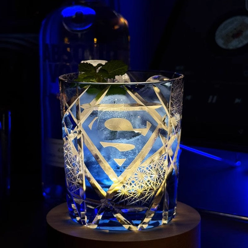 Superman Returns Edo Kiriko Whiskey Glass