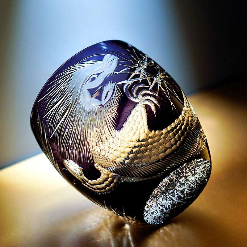 Edo Kiriko Majestic Dragon Hand-Cut Whisky Glass