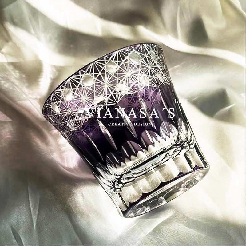 Violet Edo Kiriko Whiskey Glass
