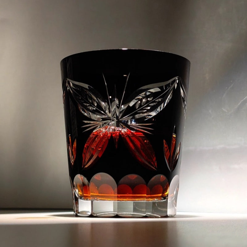 Black Butterfly Crystal Whiskey Glass
