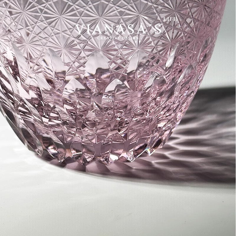 Pink Baby's Breath Whiskey Glass