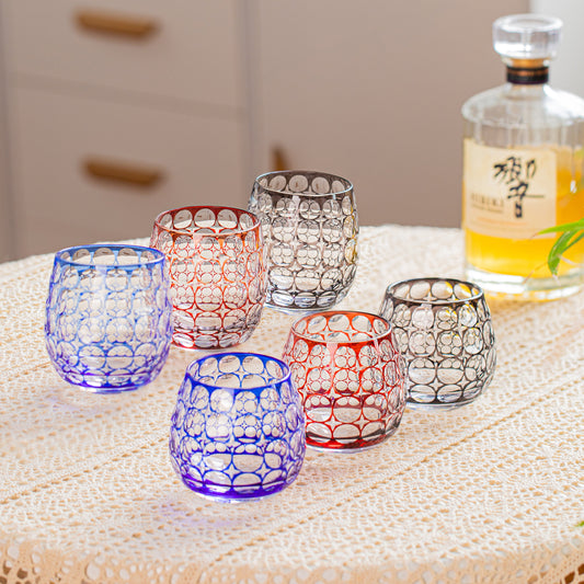 Edo Kiriko Handcrafted Hanamaru Whisky Glass Collection