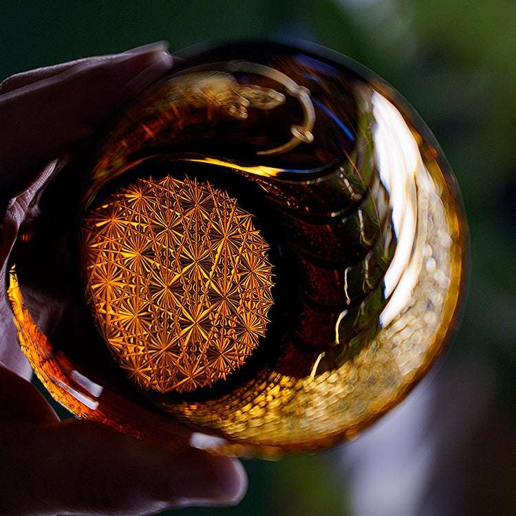 Edo Kiriko Raijin (Thunder God) Hand-Cut Whisky Glass