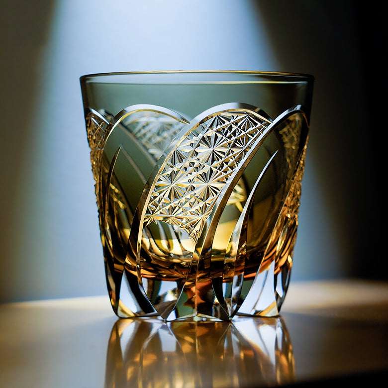 Edo Kiriko Shadow Luminary Hand-Cut Whisky Glass