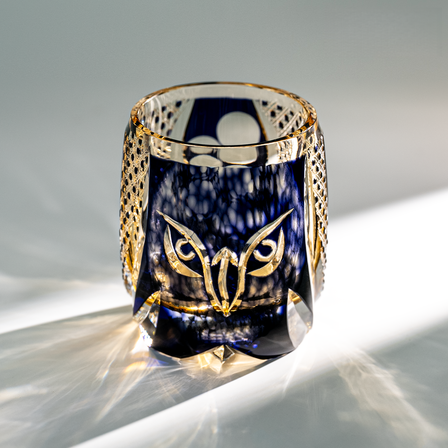 Owl Edo Kiriko Master Collection Crystal Whiskey Glass