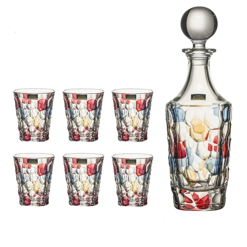 Bohemia Lisboa Eleganza Crystal Whisky Decanter Set