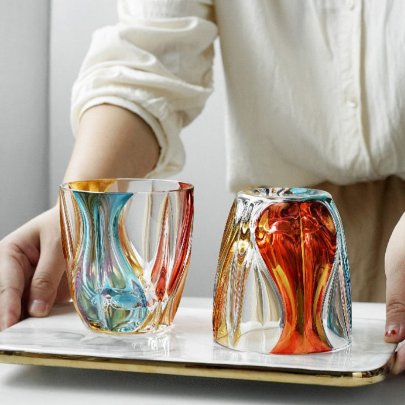 BOHEMIA OCEAN Colored Crystal Whisky Glass