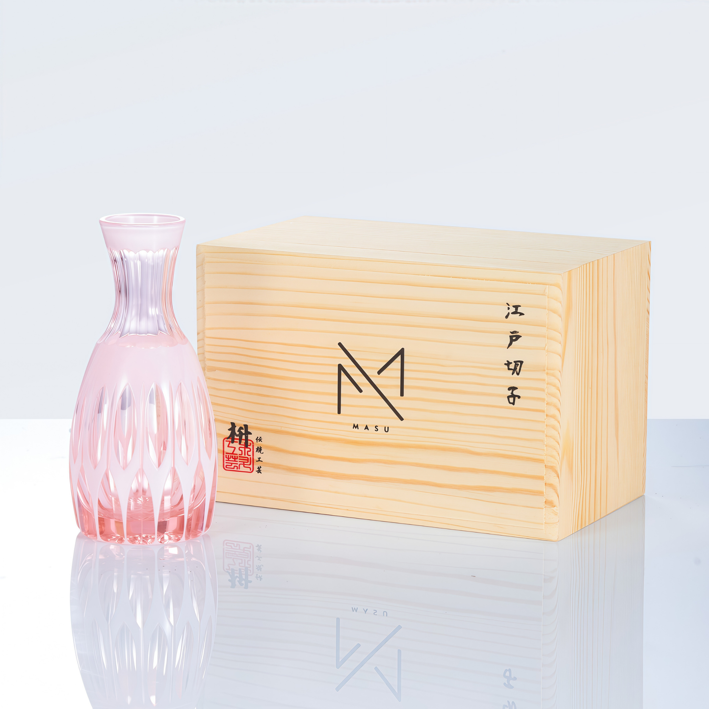 Edo Kiriko Handcrafted Momo Sake Glass Collection