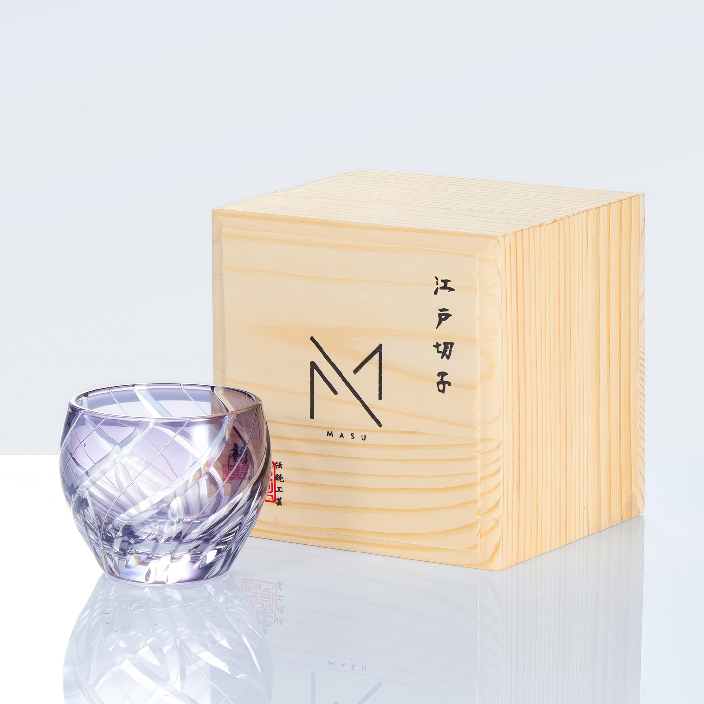 Edo Kiriko Handcrafted Murasaki Sake Glass Collection
