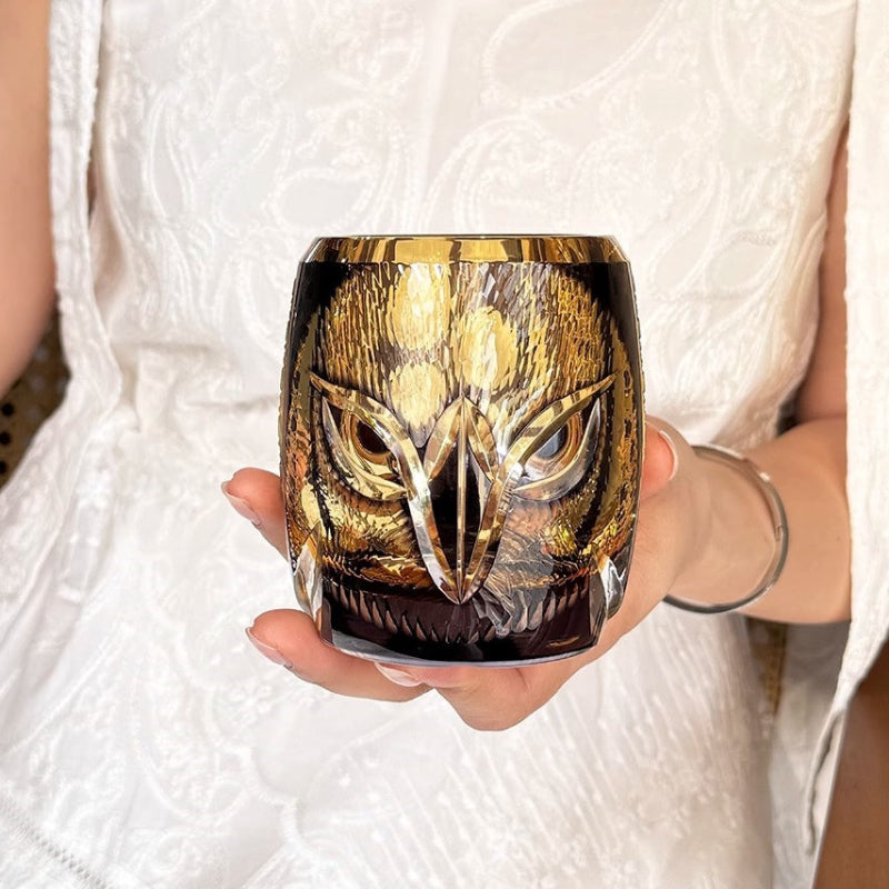 Edo Kiriko Owl Whiskey Glass-Limited