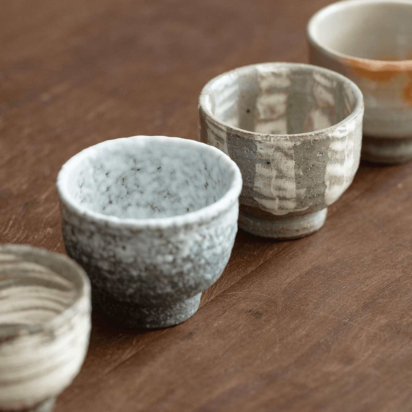 Japanese Handcrafted Sandy Textured Banko Ware Tea Cup Set – Earthy Elegance for Your Tea Ritual