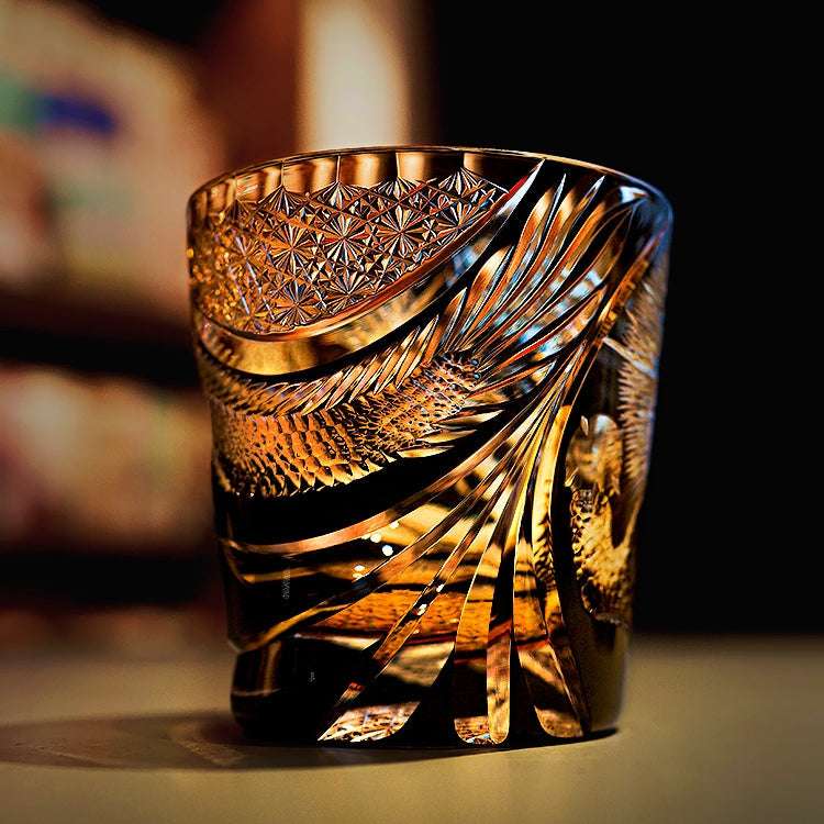 Edo Kiriko Soaring Dragon Hand-Cut Whisky Glass