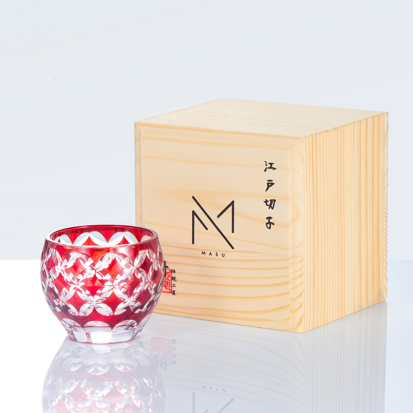 Edo Kiriko Handcrafted Hikari-no-Ha Guinomi Sake Glass Collection
