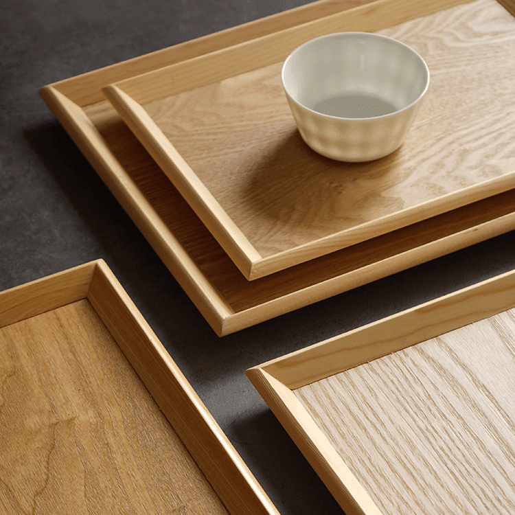 Japanese Rectangular Solid Wood Trays
