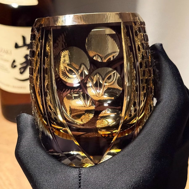 Edo Kiriko Owl Whiskey Glass-Limited