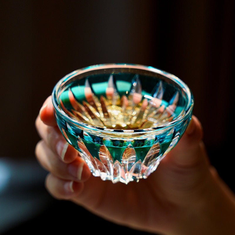 Edo Kiriko Lotus (Hasu) Hand-Cut Whisky Glass