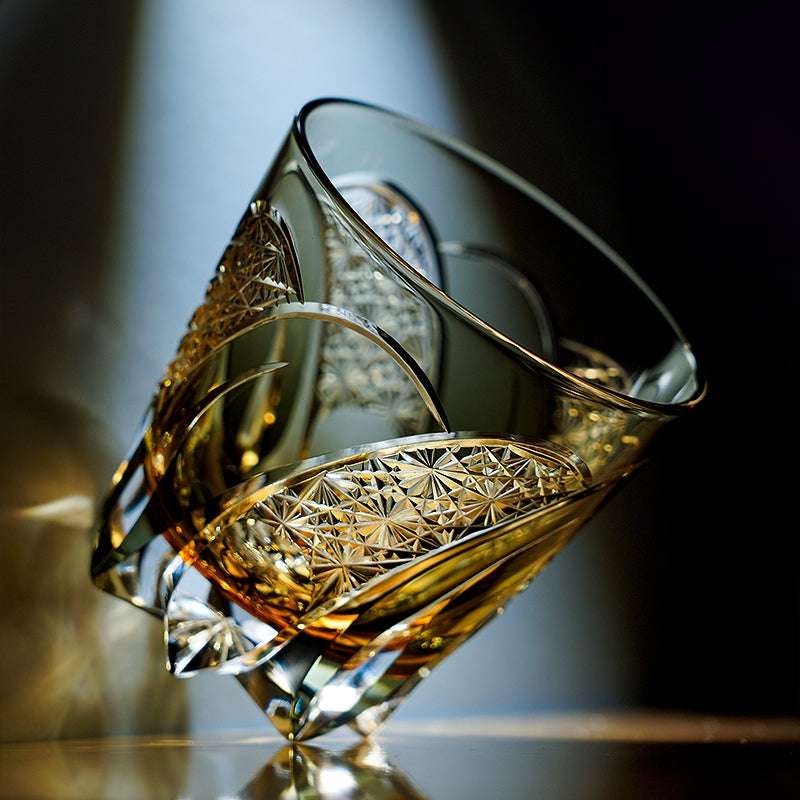 Edo Kiriko Shadow Luminary Hand-Cut Whisky Glass