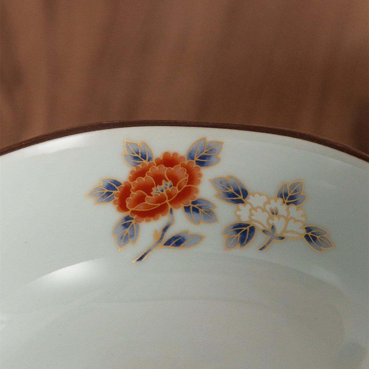 Japanese Mino Ware Court Dyed Brocade Octagonal Bowls Set – A Tapestry of Tradition