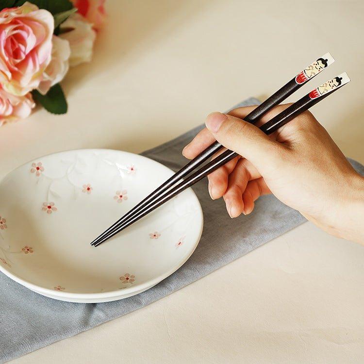 Japanese Wooden Cartoon Themed Chopsticks