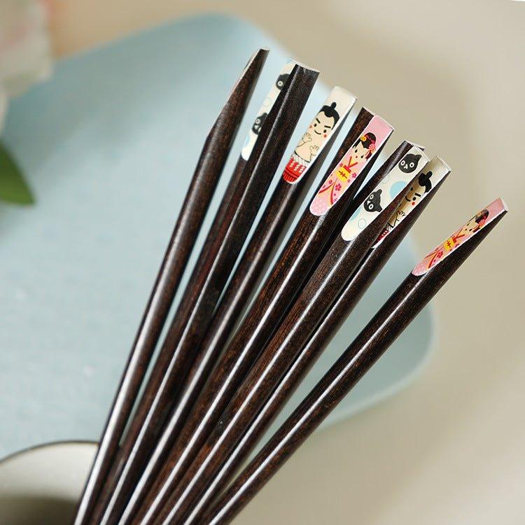 Japanese Wooden Cartoon Themed Chopsticks
