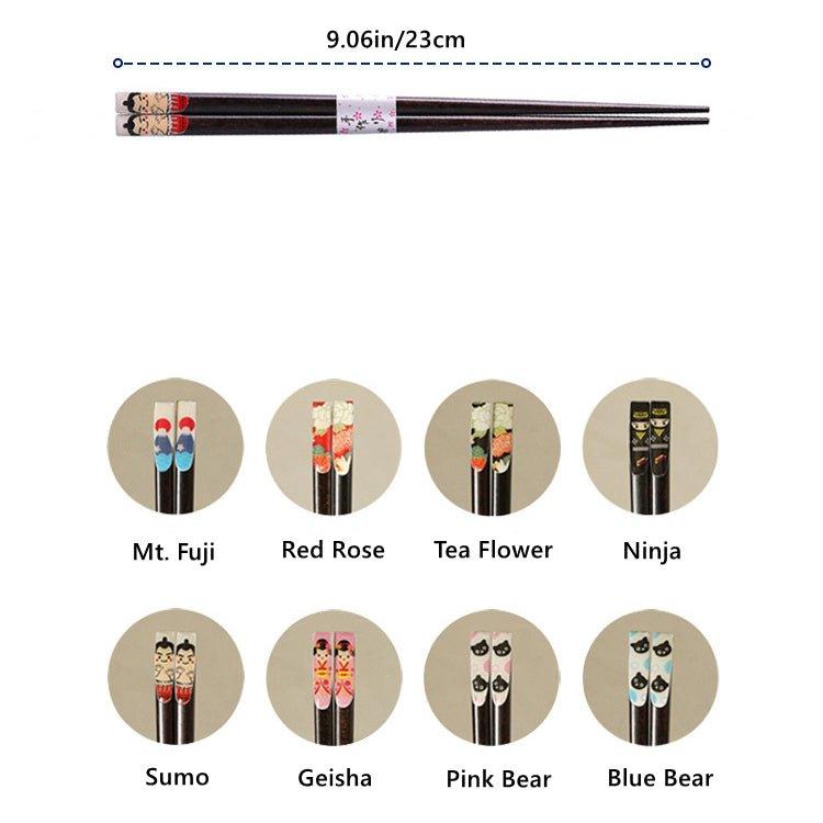 Japanese Wooden Cartoon Themed Chopsticks