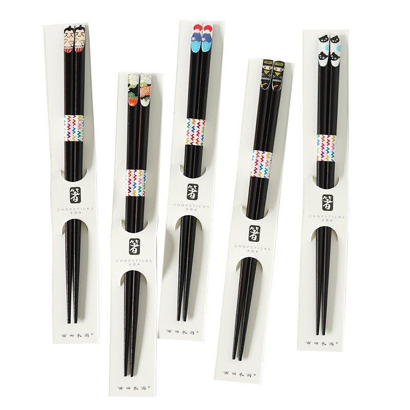 Japanese Wooden Cartoon Themed Chopsticks