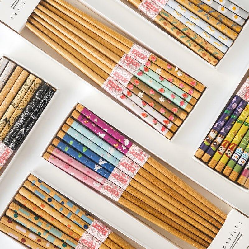 Japanese Home-style Themed Bamboo Chopsticks Sets