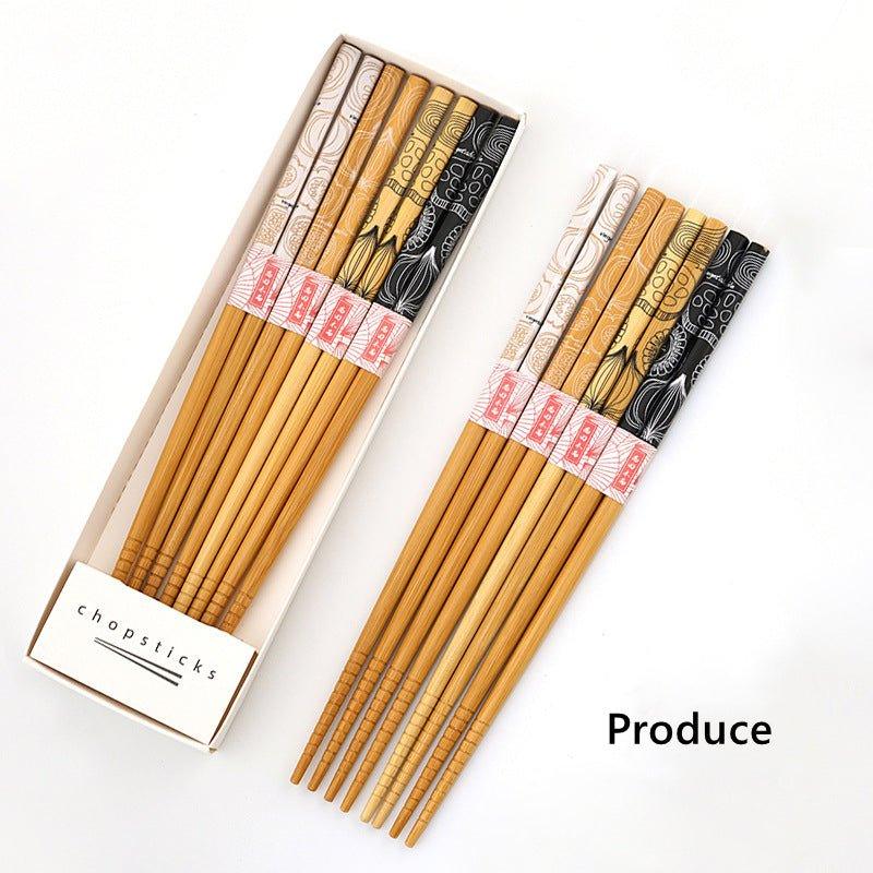 Japanese Home-style Themed Bamboo Chopsticks Sets
