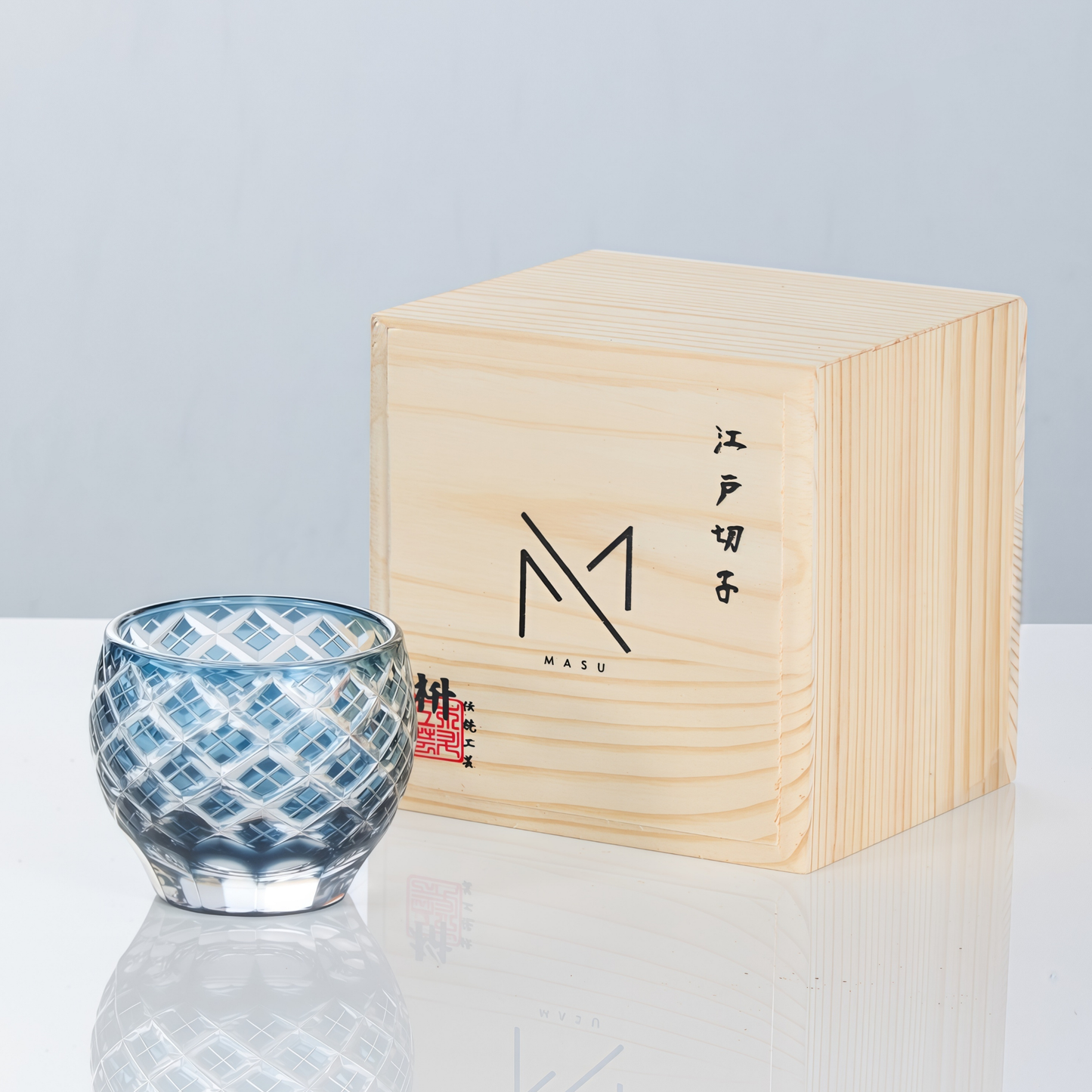 Edo Kiriko Handcrafted Ao Sake Glass Collection