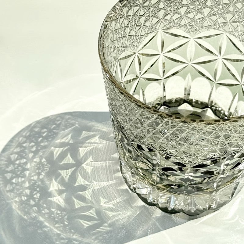 Edo Kiriko Whiskey Glass-Star Shield
