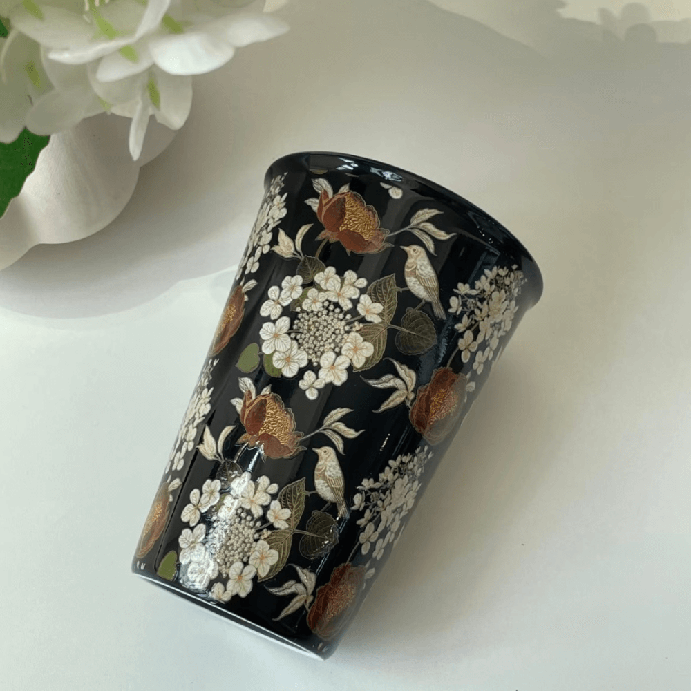 Handcrafted Embossed Coffee Cup with High-Temperature Underglaze (400ml)
