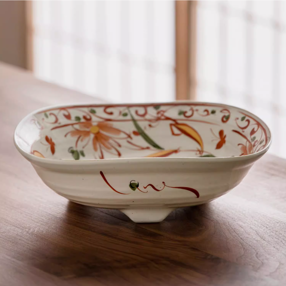 Mino Ware Akae Red Blossom Butterfly Dish Collection