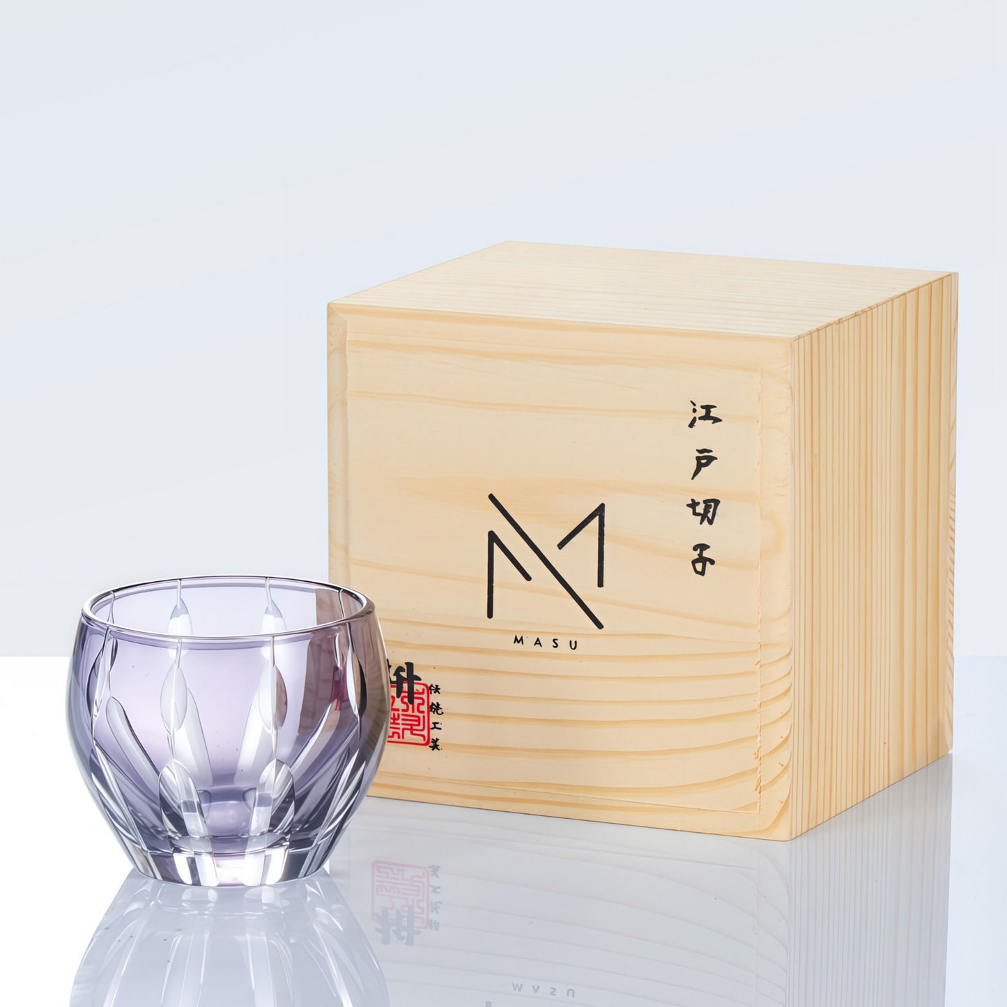 Edo Kiriko Handcrafted Murasaki Sake Glass Collection