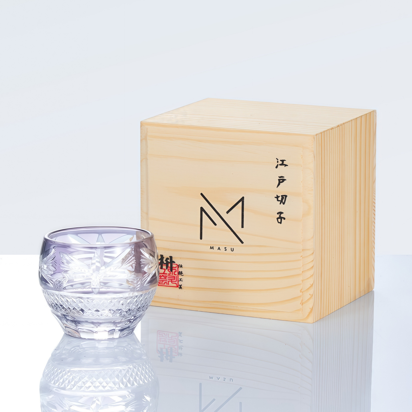 Edo Kiriko Handcrafted Murasaki Sake Glass Collection
