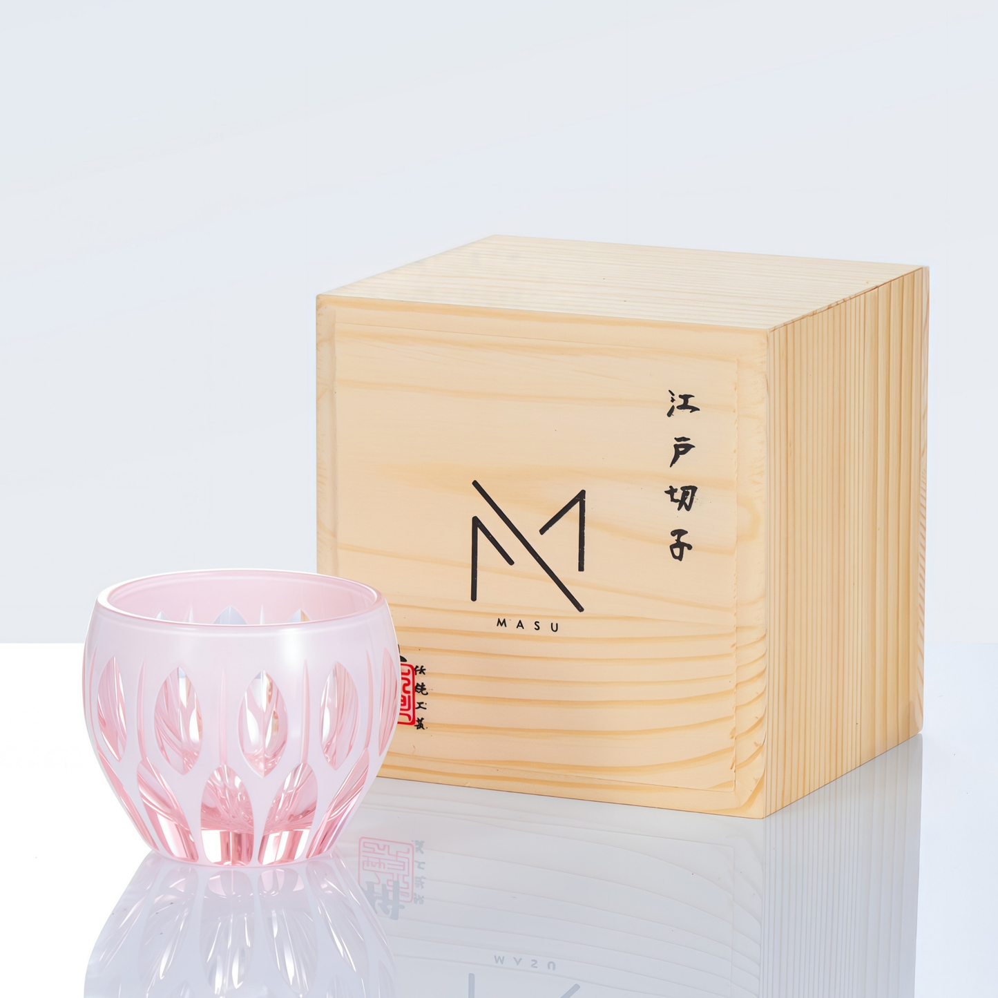 Edo Kiriko Handcrafted Momo Sake Glass Collection