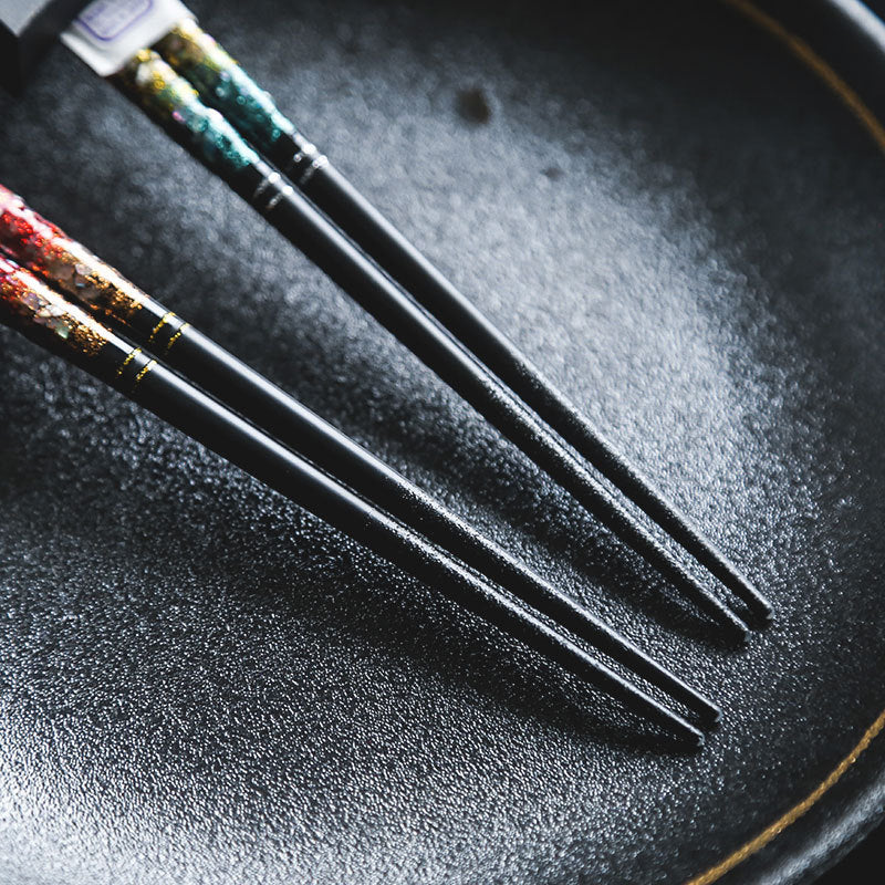 Japanese Handcrafted Starry Night Wooden Chopsticks – A Glimmer of the Cosmos for Your Table
