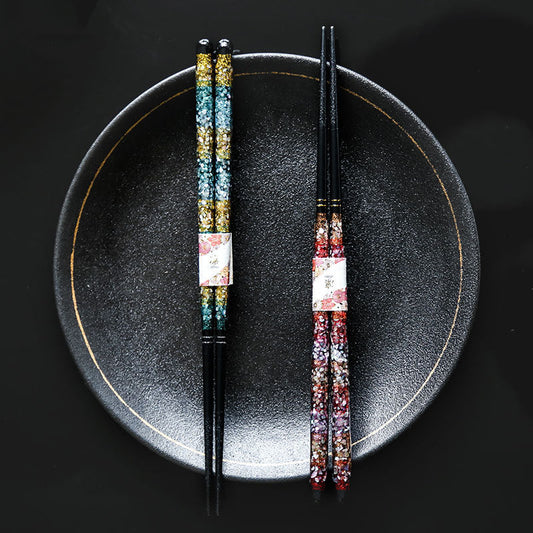 Japanese Handcrafted Starry Night Wooden Chopsticks – A Glimmer of the Cosmos for Your Table