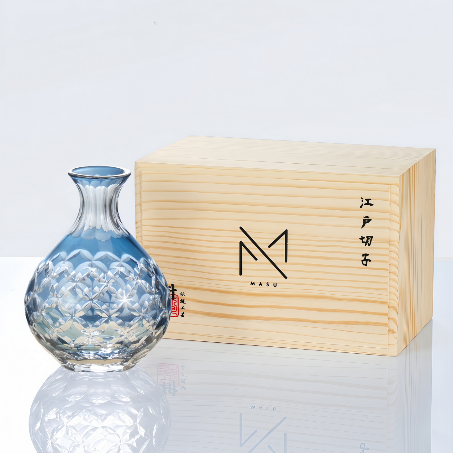 Edo Kiriko Handcrafted Ao Sake Glass Collection