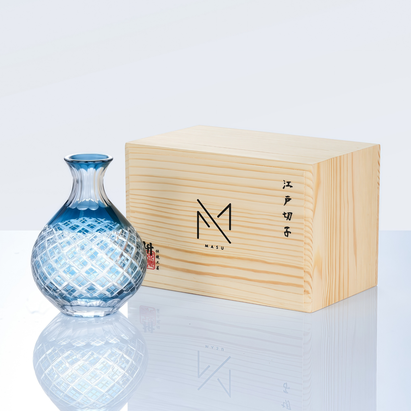 Edo Kiriko Handcrafted Ao Sake Glass Collection