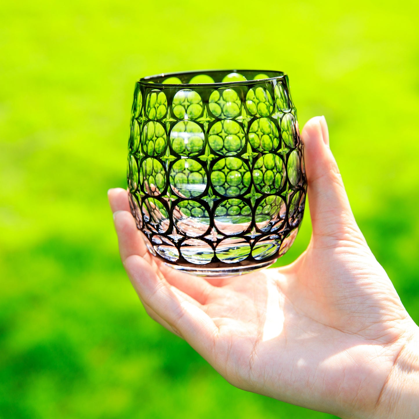 Edo Kiriko Handcrafted Hanamaru Whisky Glass Collection