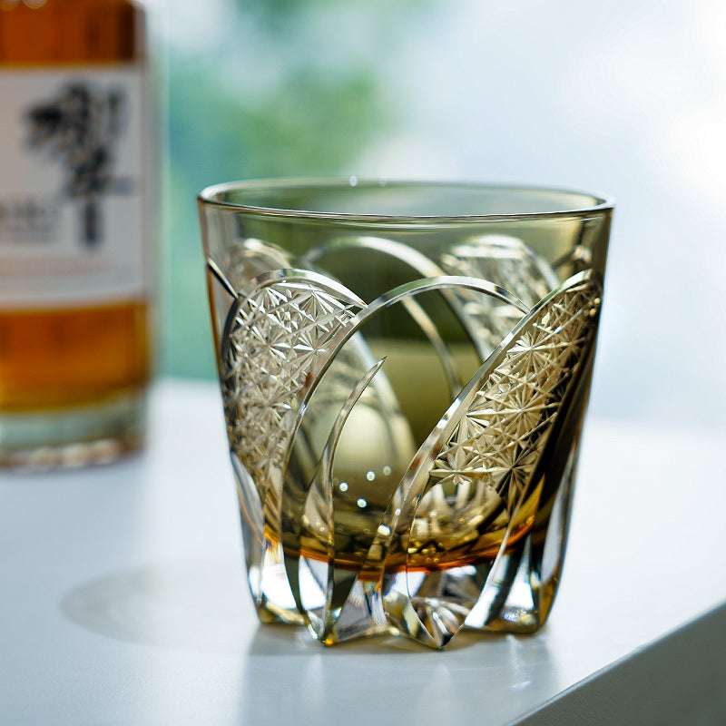 Edo Kiriko Shadow Luminary Hand-Cut Whisky Glass