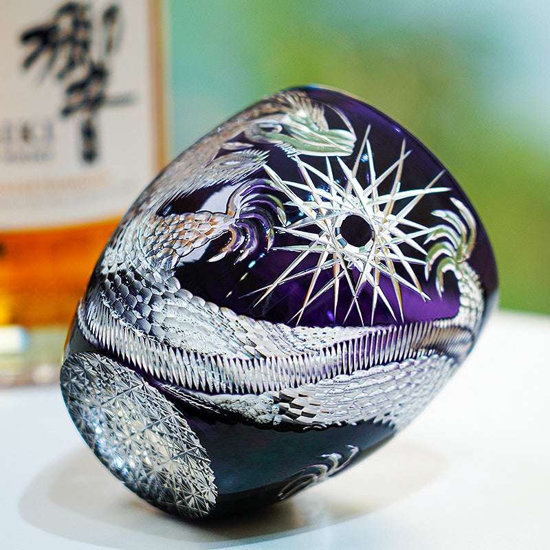 Edo Kiriko Majestic Dragon Hand-Cut Whisky Glass