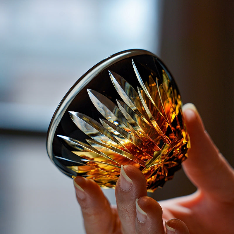 Edo Kiriko Lotus (Hasu) Hand-Cut Whisky Glass
