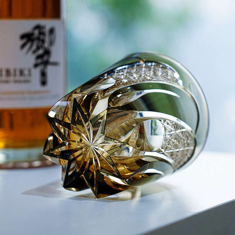 Edo Kiriko Shadow Luminary Hand-Cut Whisky Glass